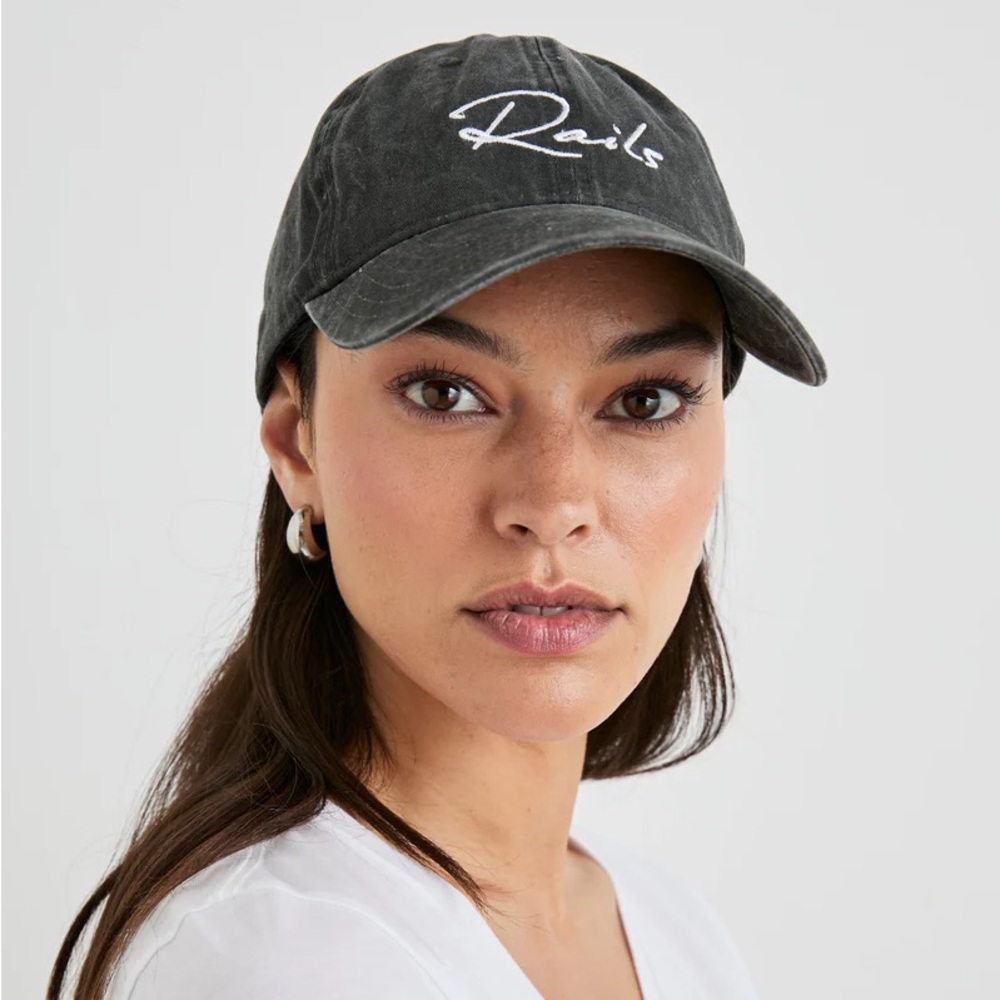 New Rails Anniversary Baseball Cap Washed Black NWT Casual Unisex One Size